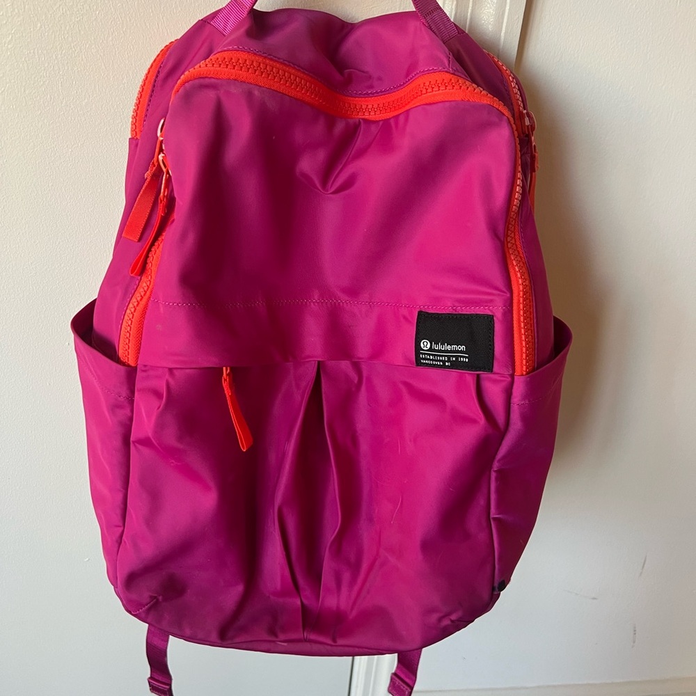 Lululemon Athletica Pink and Orange Backpack